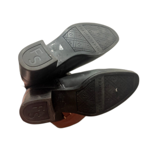 Franco Sarto Lizbeth Riding Boots Two Tone Brown Black Genuine Leather Size 7.5 - Picture 9 of 11